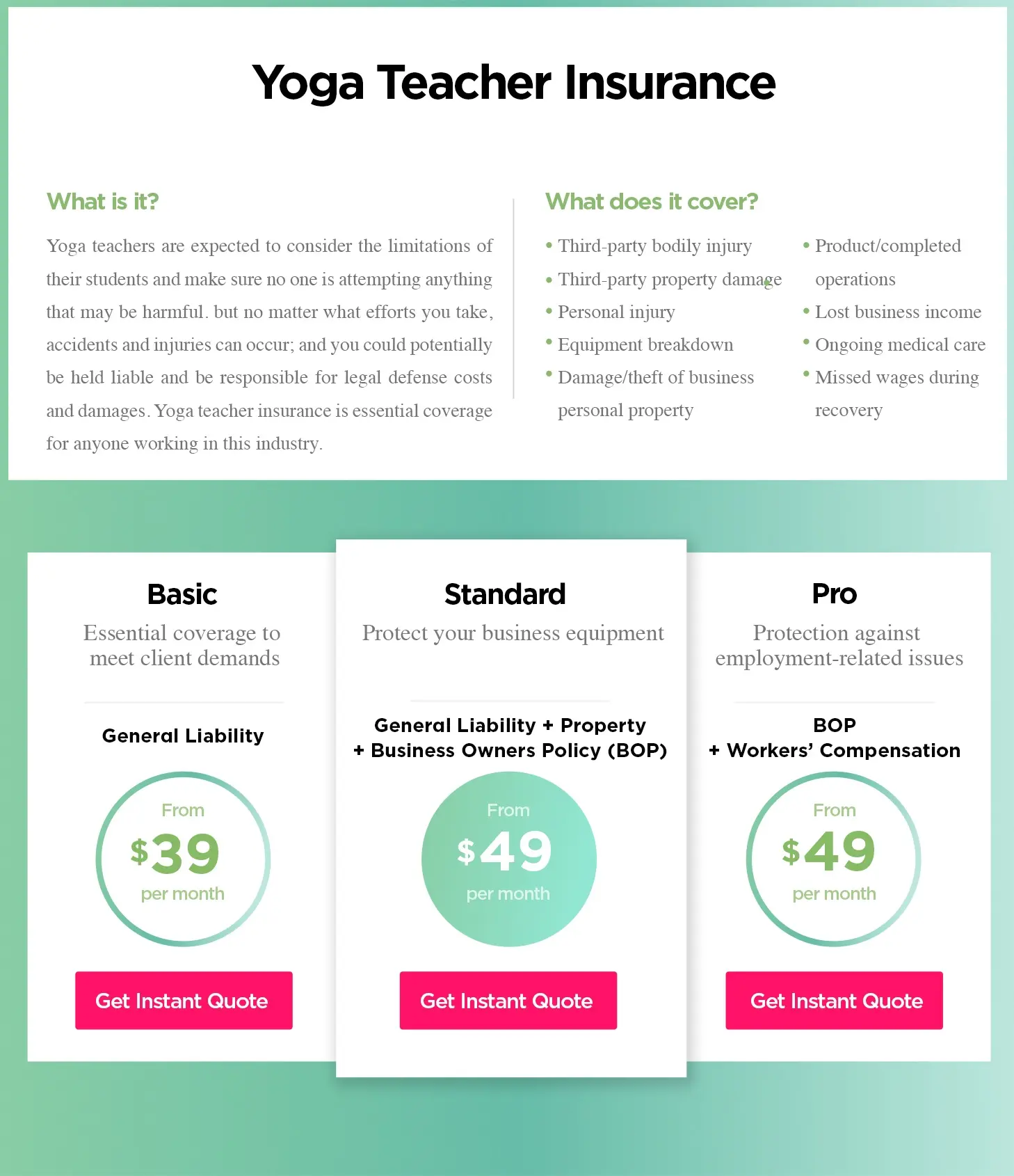 yoga instructor liability insurance - What is professional liability covered under