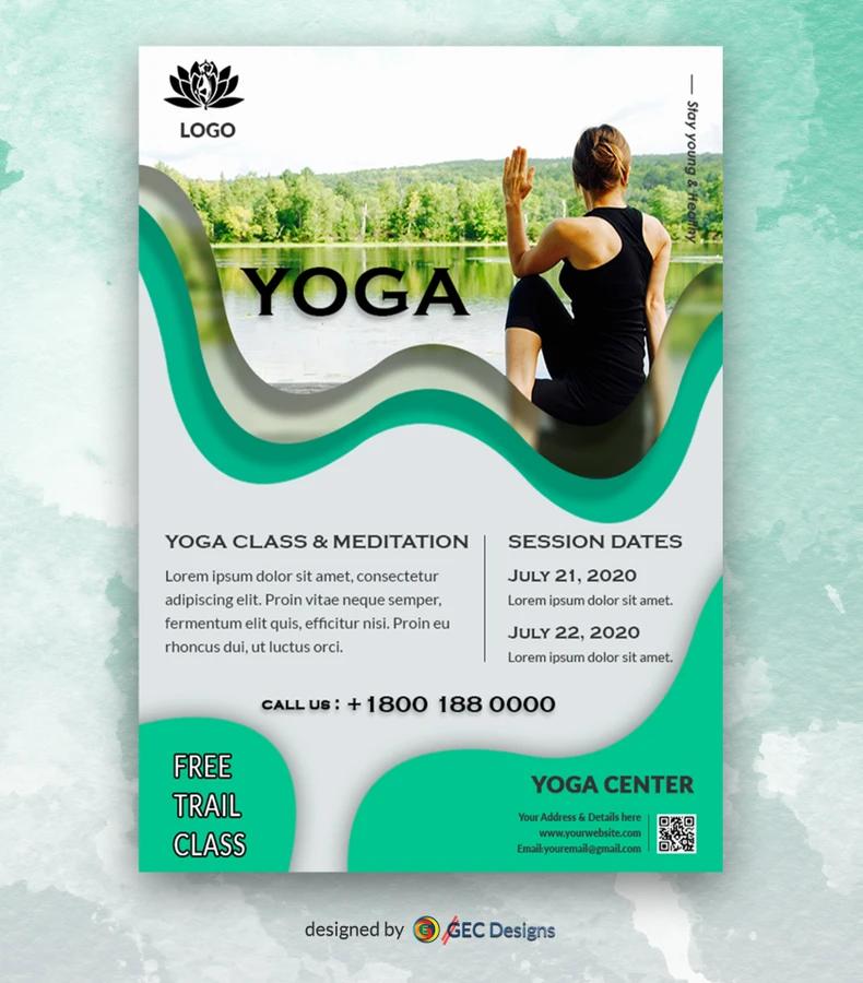 yoga flyer background - What is the difference between a poster and a flyer